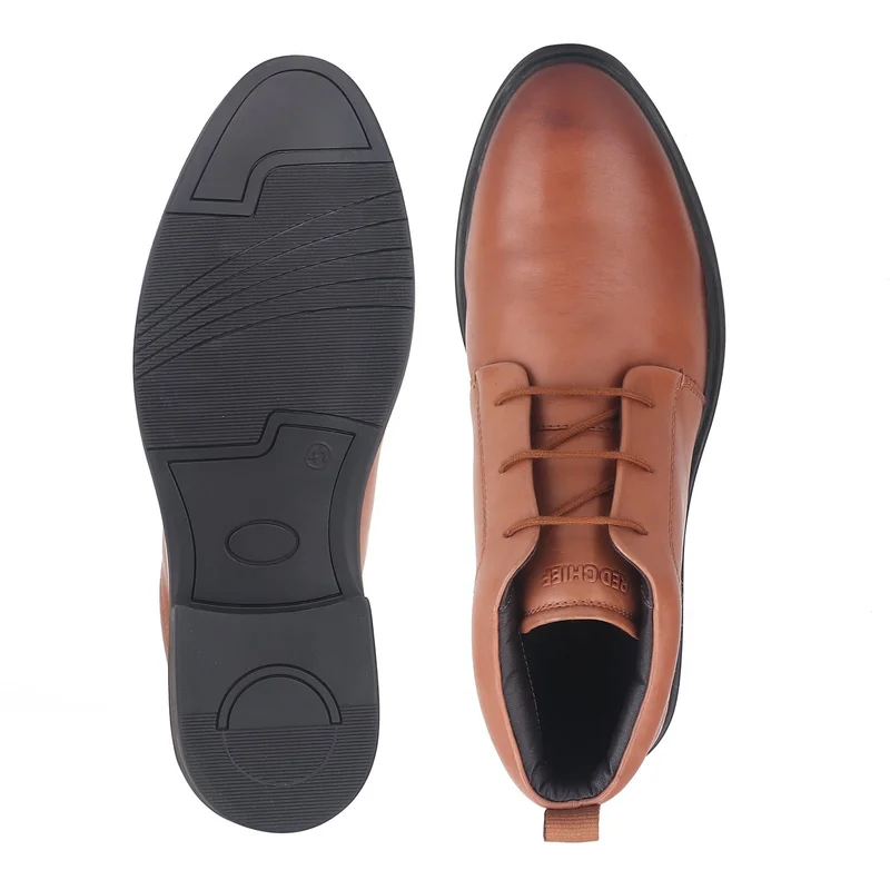 Red Chief حذاء رجالي مريح من الجلد الطبيعي برباط بني